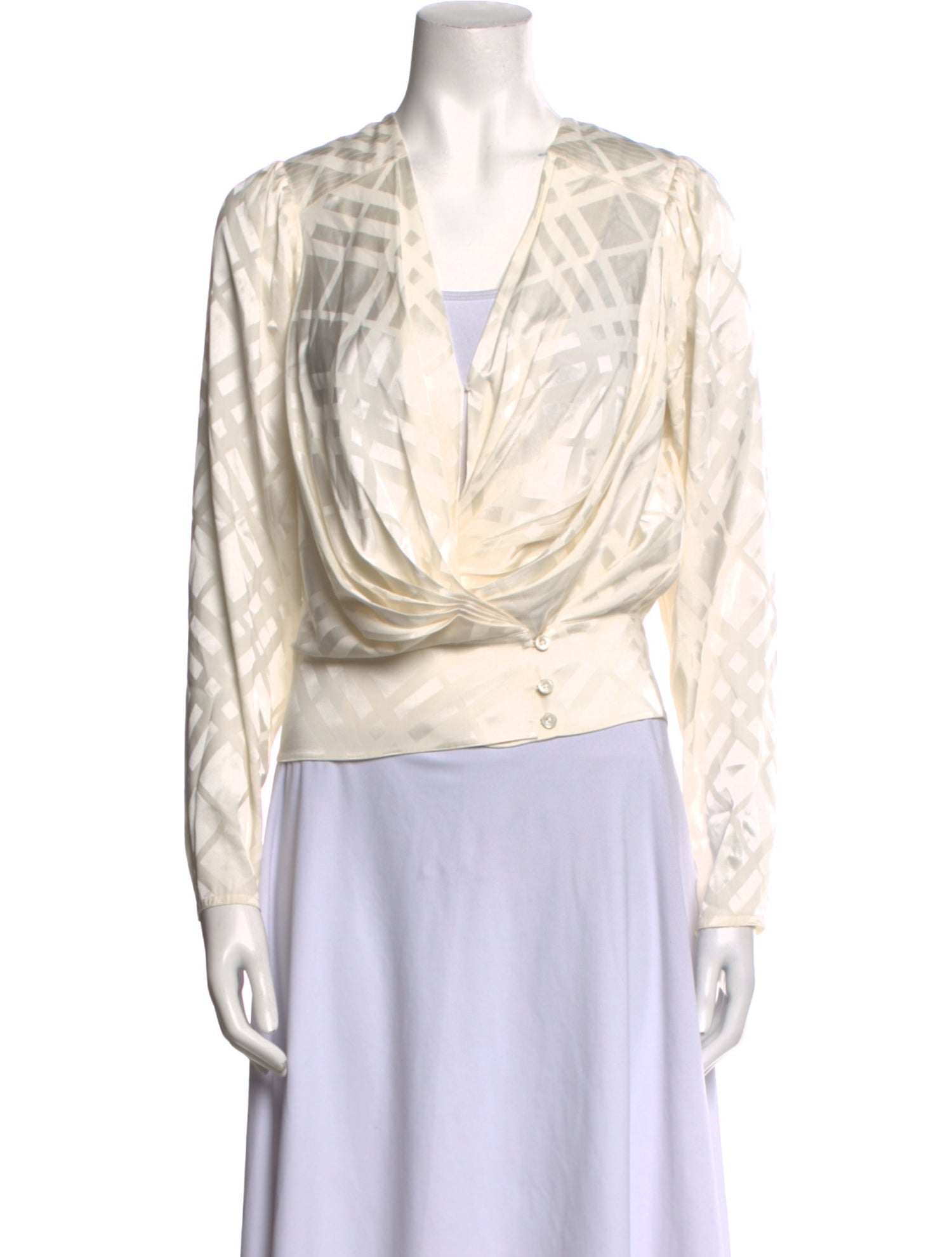 Anine Bing x Helena Christensen Silk Plaid Print Crop Top