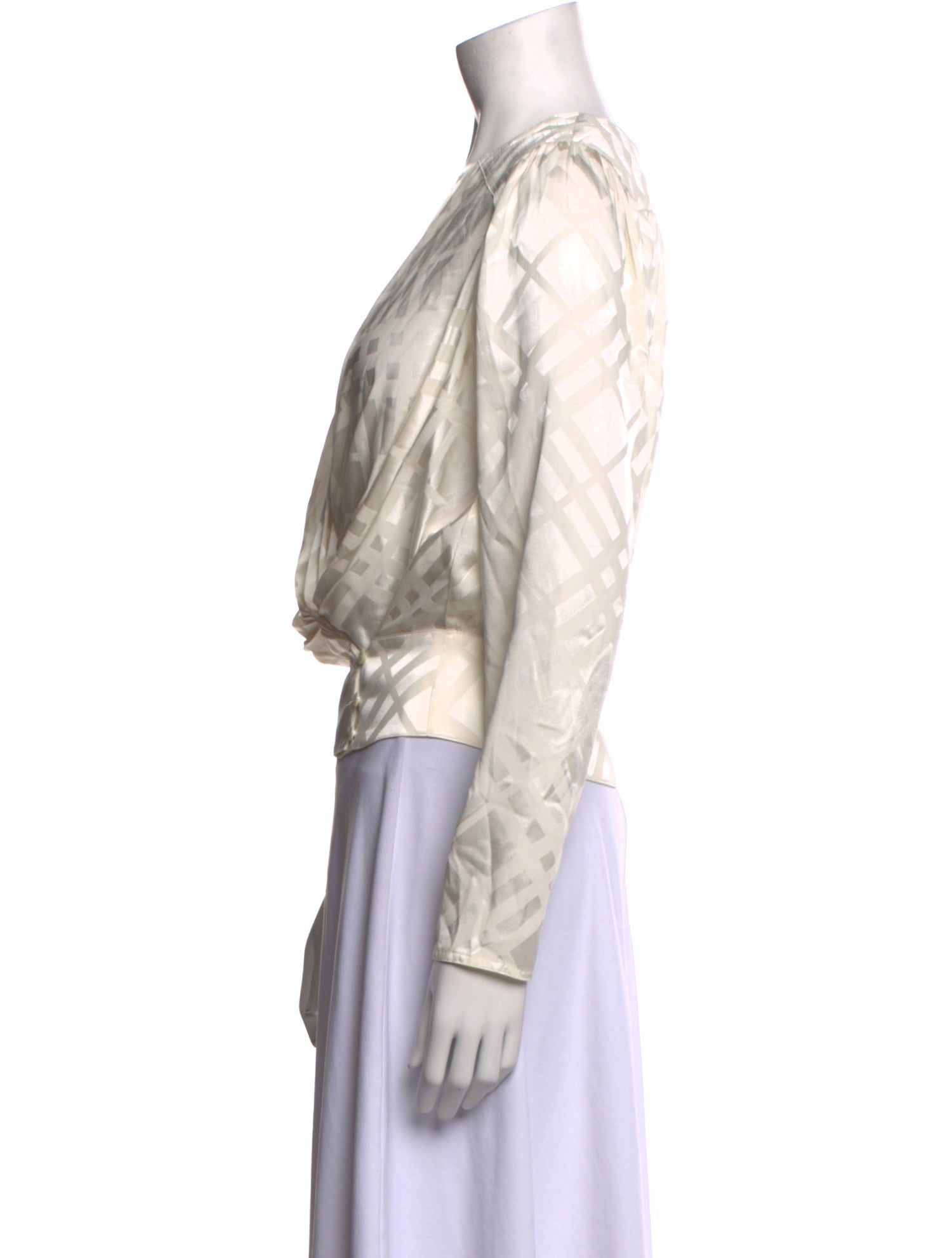 Anine Bing x Helena Christensen Silk Plaid Print Crop Top