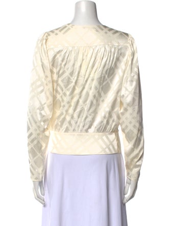 Anine Bing x Helena Christensen Silk Plunge Neckline Blouse