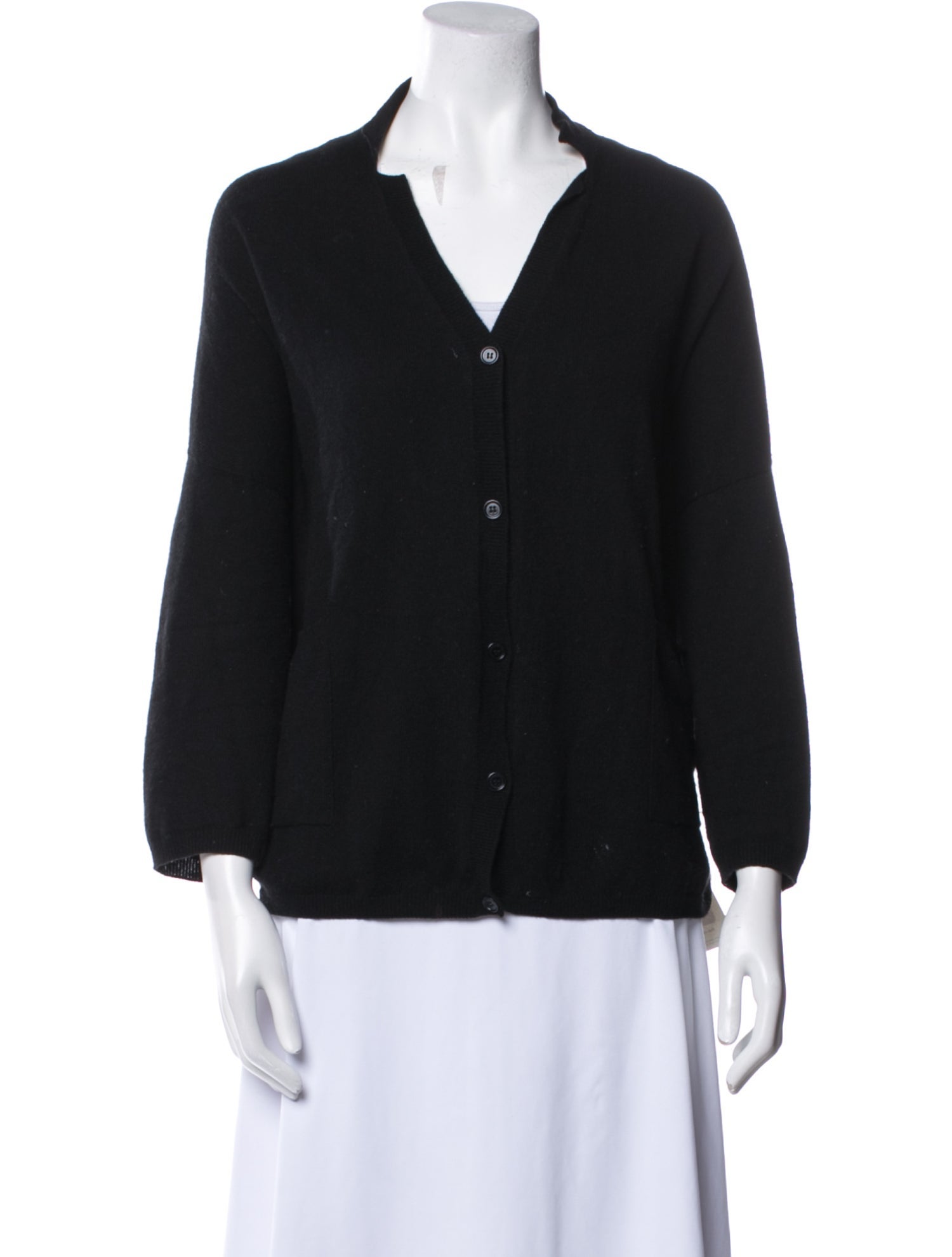 Apuntob Cashmere V-Neck Button-Up Top