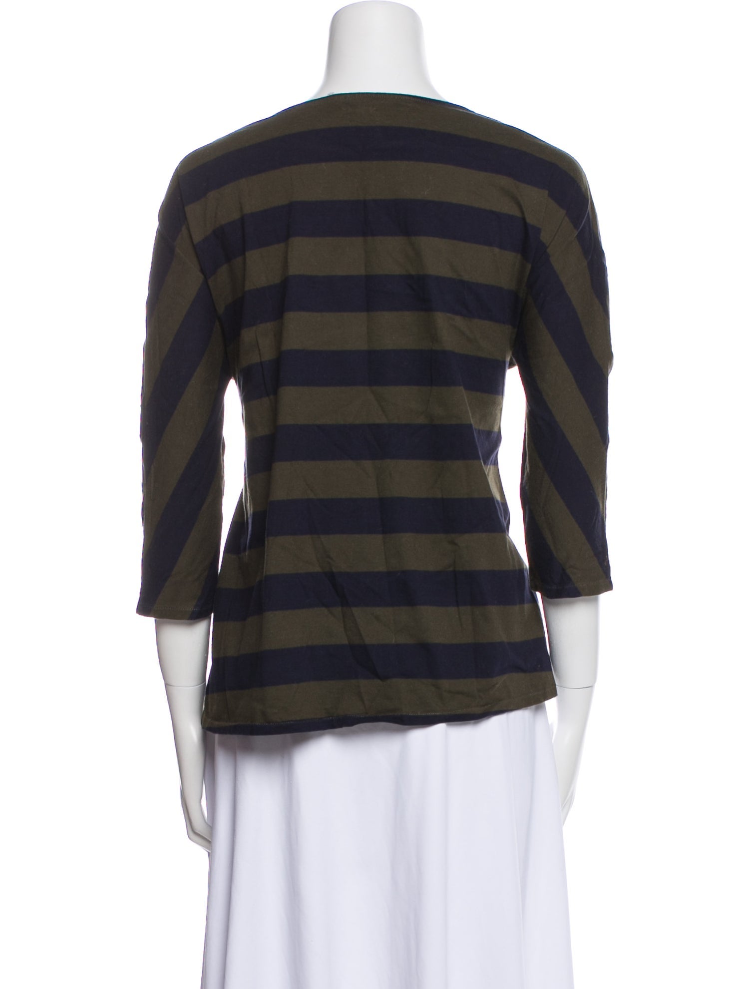 Apuntob Striped Bateau Neckline Top