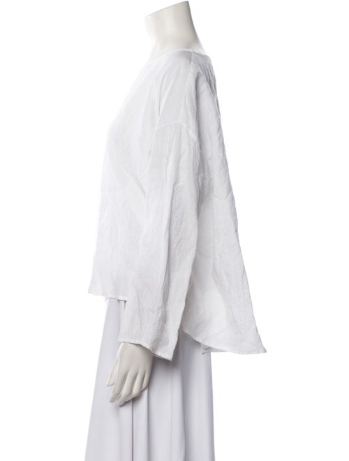 Apuntob Linen Bateau Neckline Blouse