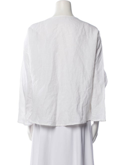Apuntob Linen Bateau Neckline Blouse