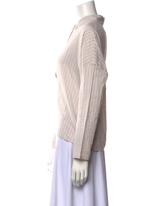Apuntob Striped Long Sleeve Button-Up Top