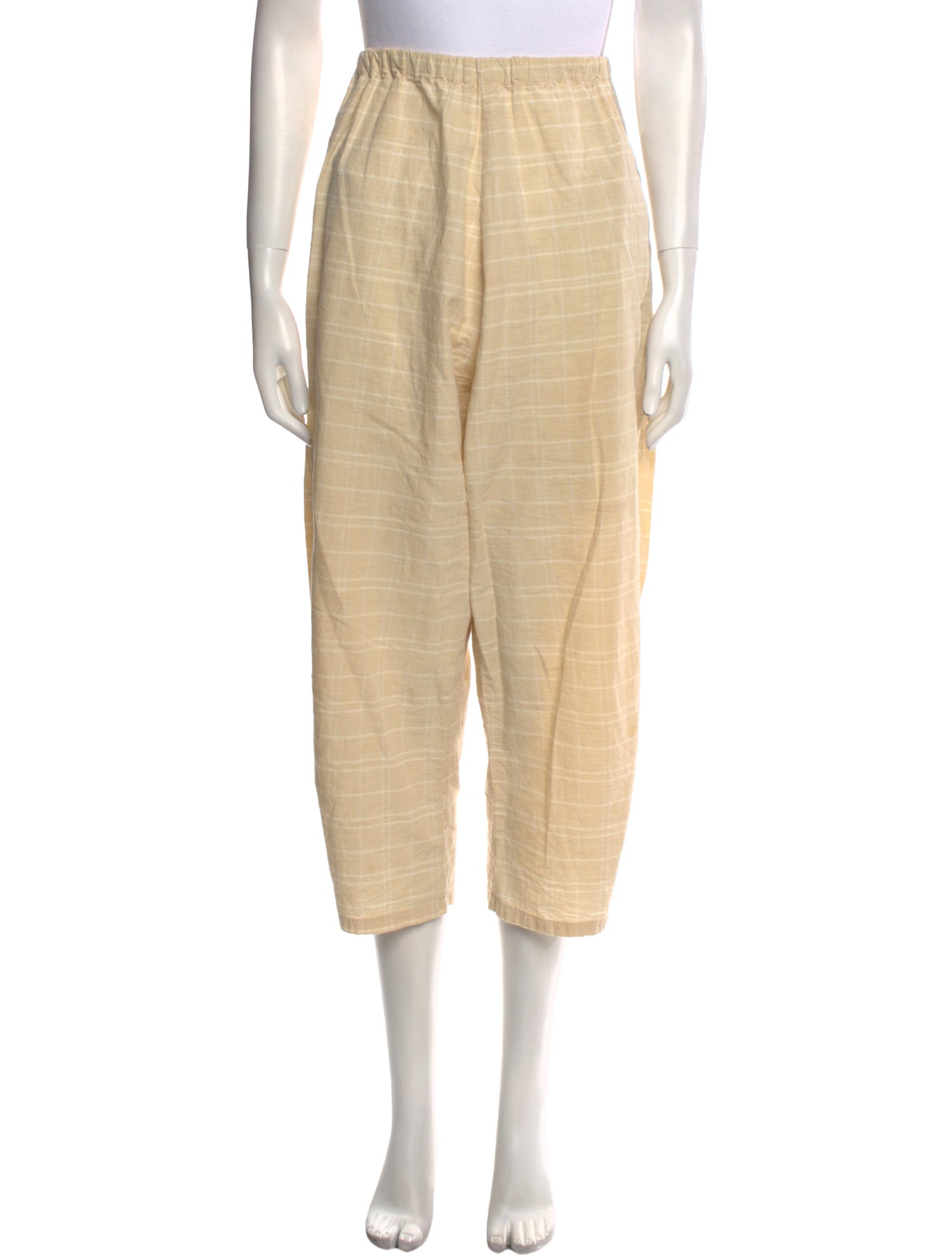 Apuntob Plaid Print Straight Leg Pants