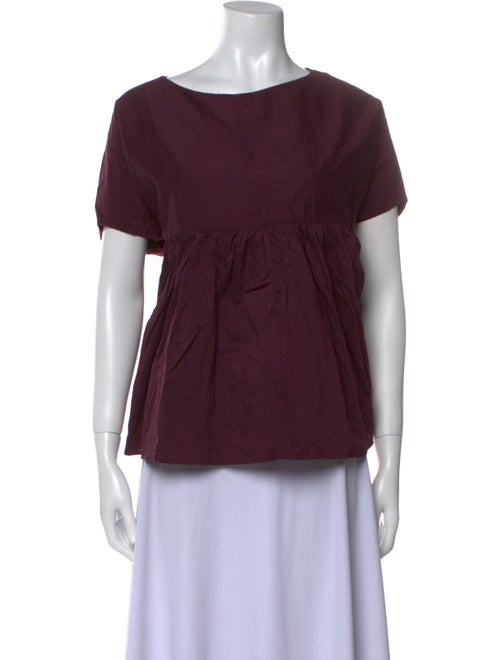 Apuntob Bateau Neckline Short Sleeve Top