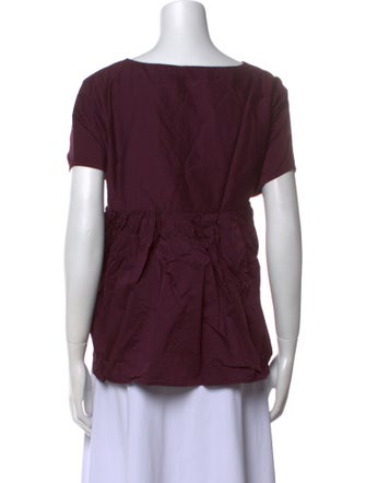 Apuntob Bateau Neckline Short Sleeve Top