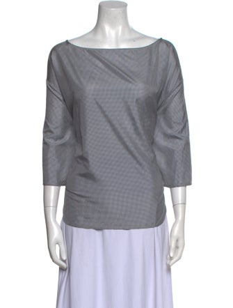 Apuntob Silk Plaid Print Top