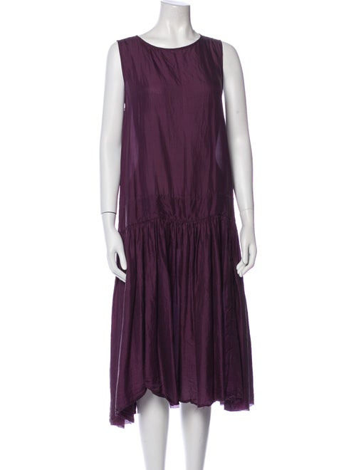 Apuntob Scoop Neck Midi Length Dress