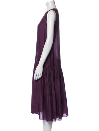 Apuntob Scoop Neck Midi Length Dress