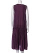 Apuntob Scoop Neck Midi Length Dress