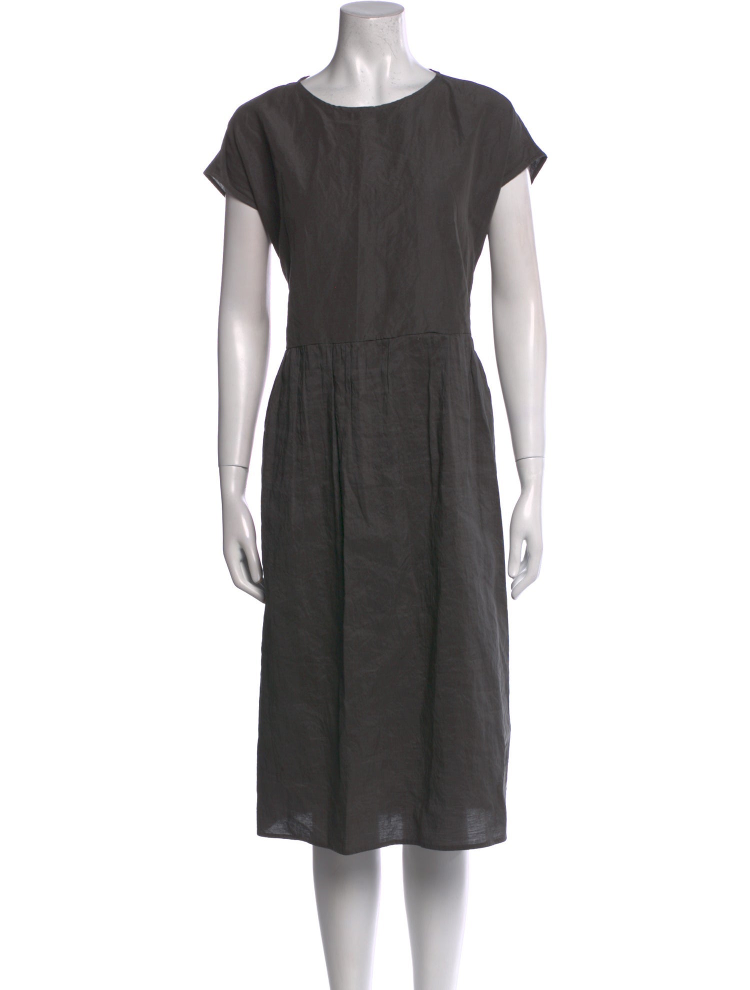 Apuntob Scoop Neck Midi Length Dress