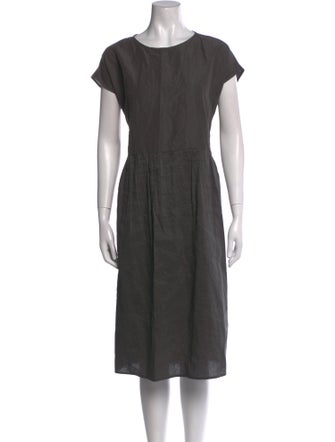 Apuntob Scoop Neck Midi Length Dress