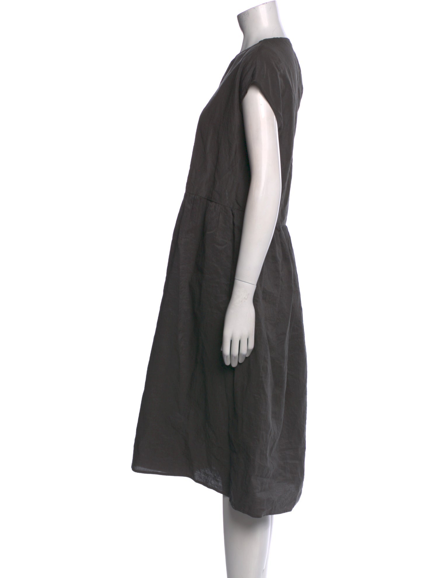 Apuntob Scoop Neck Midi Length Dress