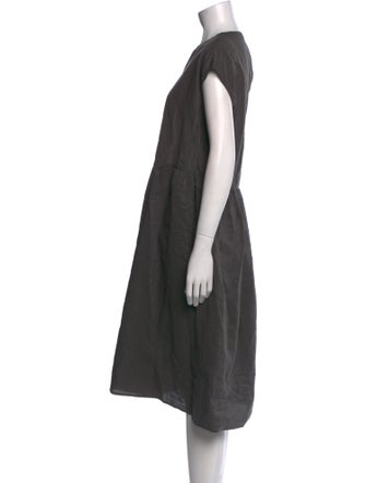 Apuntob Scoop Neck Midi Length Dress