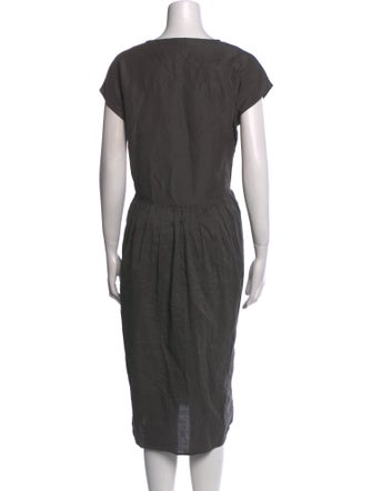 Apuntob Scoop Neck Midi Length Dress