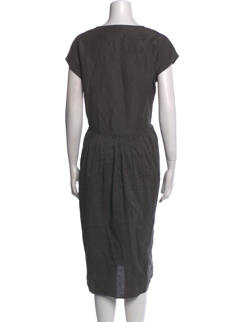 Apuntob Scoop Neck Midi Length Dress