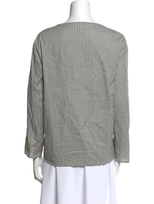 Apuntob Striped Bateau Neckline Blouse