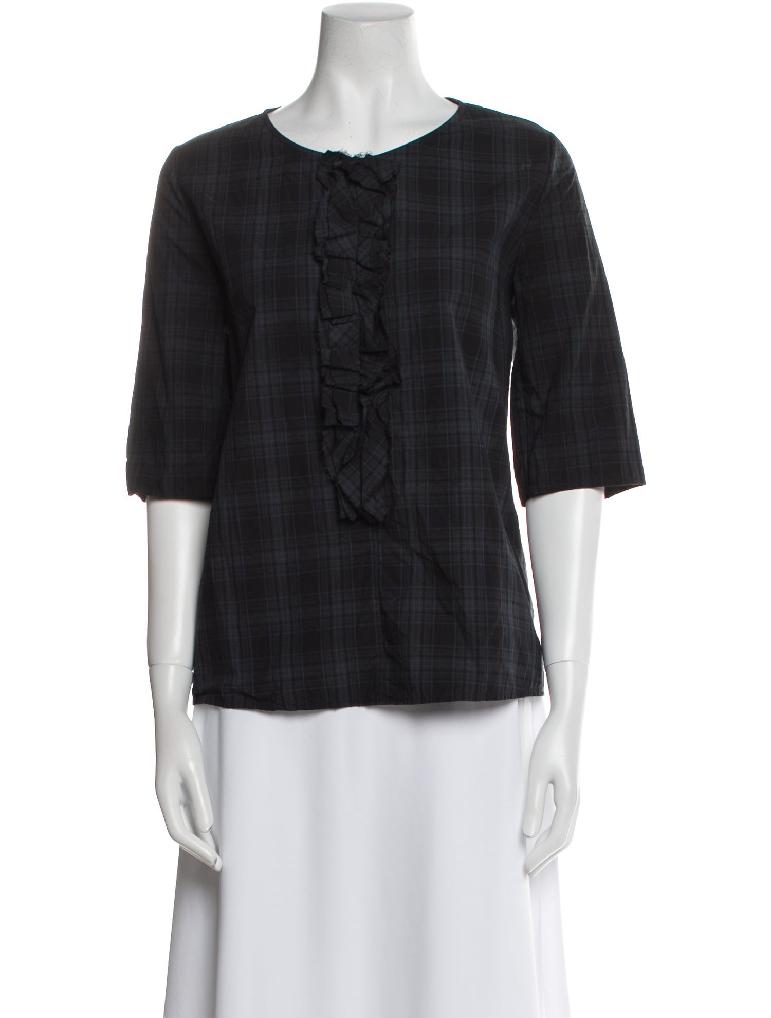 Apuntob Crew Neck Short Sleeve Blouse