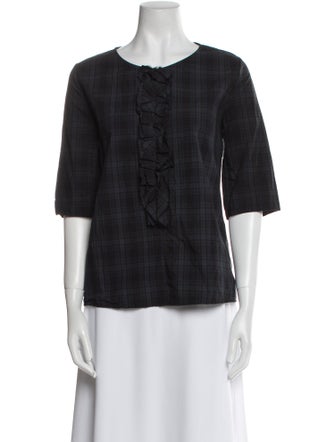 Apuntob Crew Neck Short Sleeve Blouse