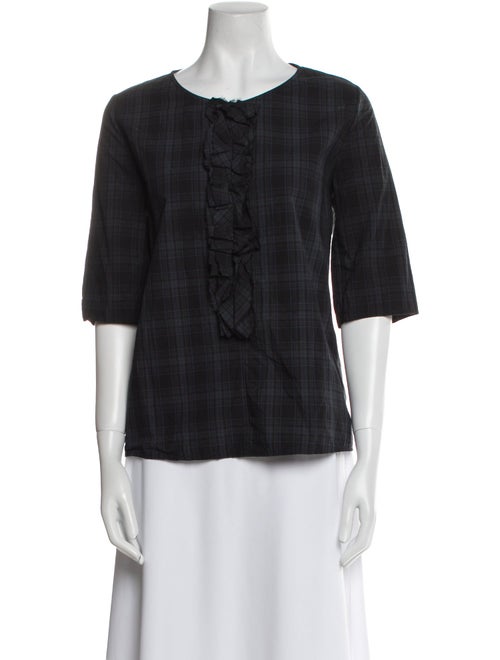 Apuntob Crew Neck Short Sleeve Blouse