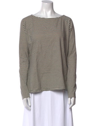 Apuntob Striped Bateau Neckline Top