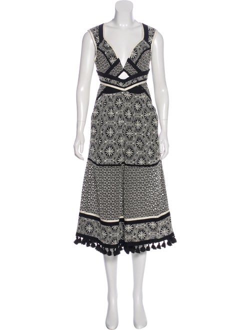 Acler Printed Plunge Neckline Jumpsuit Black