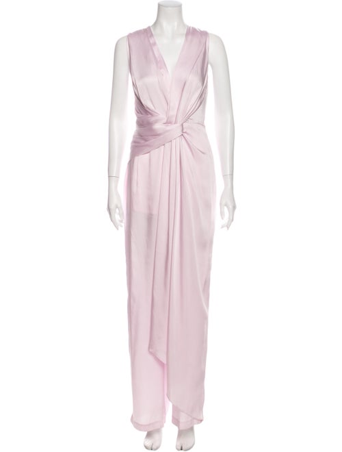 Acler V-Neck Jumpsuit Pink