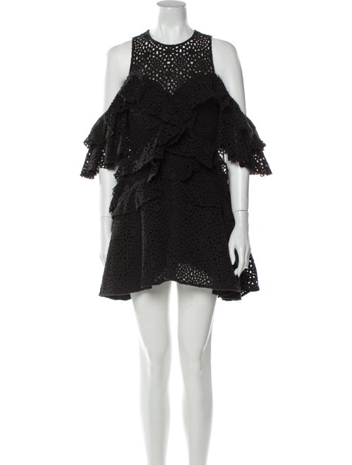 Acler Crew Neck Mini Dress Black