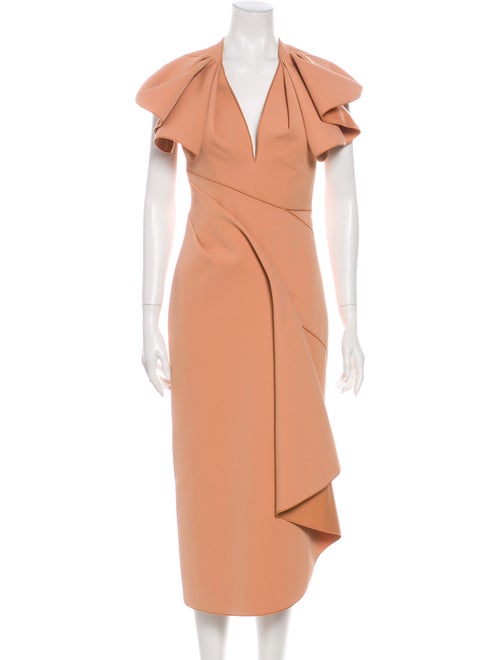 Acler V-Neck Long Dress Brown