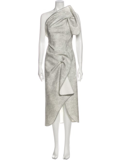 Acler Printed Long Dress White