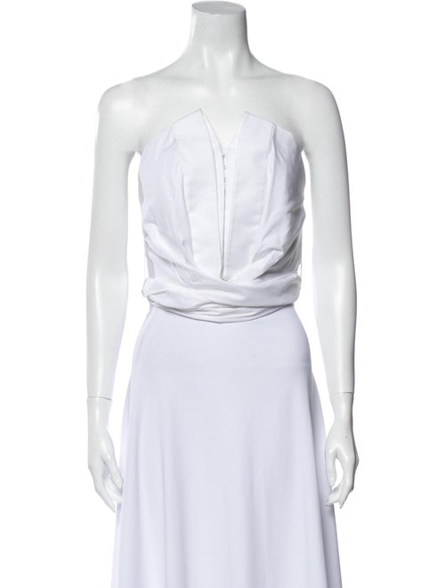 Acler Strapless Crop Top White