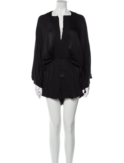 Acler Plunge Neckline Romper Black