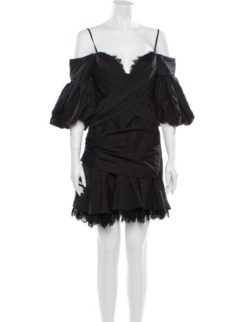 Acler V-Neck Mini Dress Black