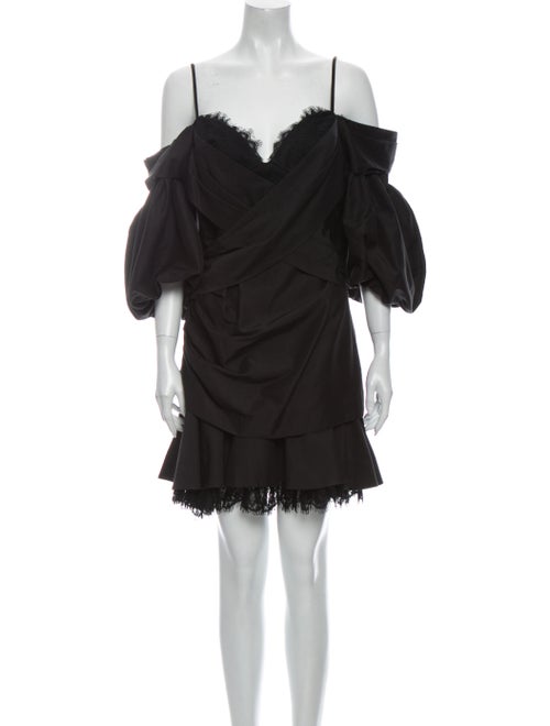 Acler Off-The-Shoulder Mini Dress Black