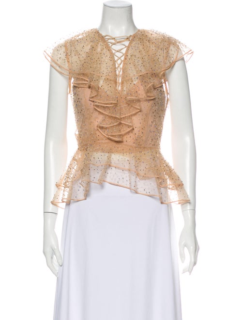 Acler V-Neck Short Sleeve Blouse