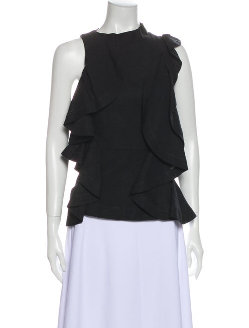 Acler Mock Neck Sleeveless Blouse Black