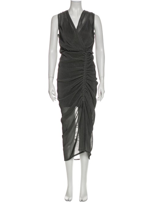 Acler V-Neck Midi Length Dress Grey