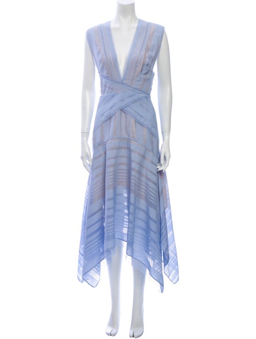 Acler V-Neck Long Dress Blue