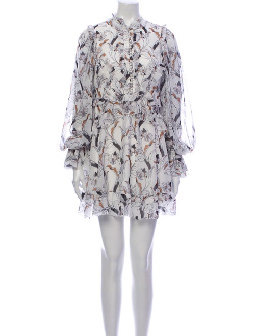 Acler Floral Print Mini Dress White