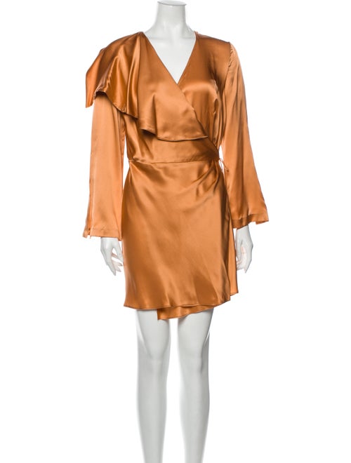 Acler Silk Knee-Length Dress Orange