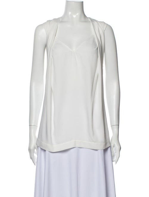 Acler V-Neck Sleeveless Blouse White