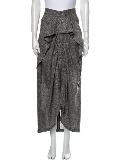 Acler Tweed Pattern Long Skirt Grey