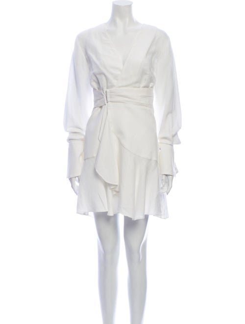 Acler V-Neck Mini Dress White
