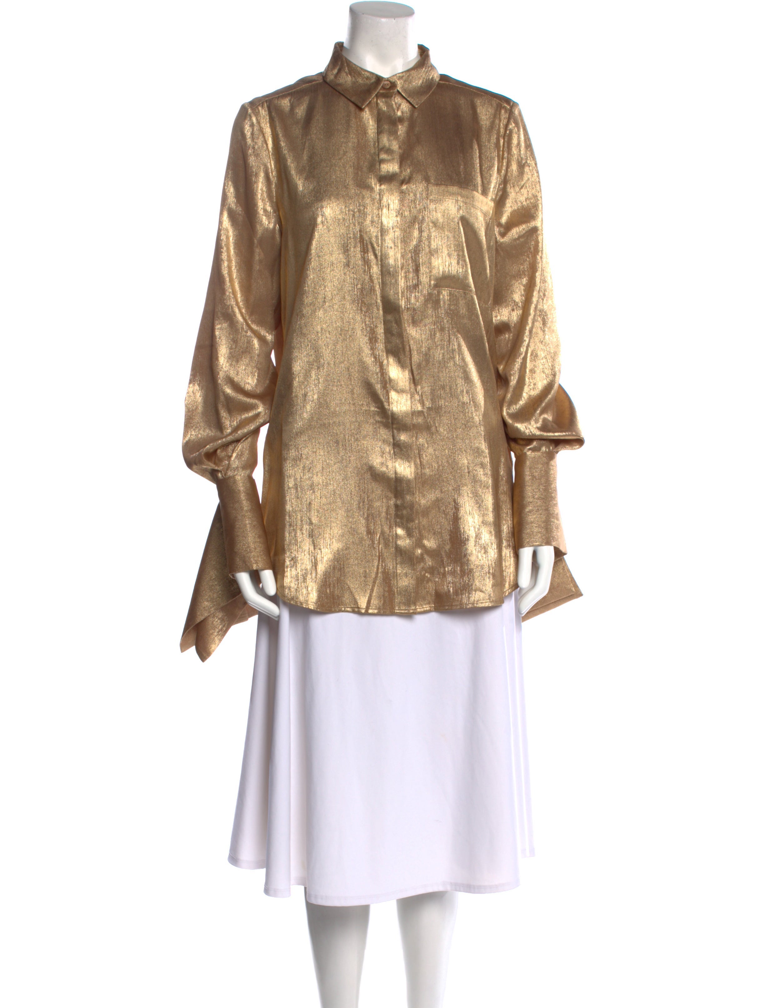 Acler Mock Neck Long Sleeve Button-Up Top w/ Tags