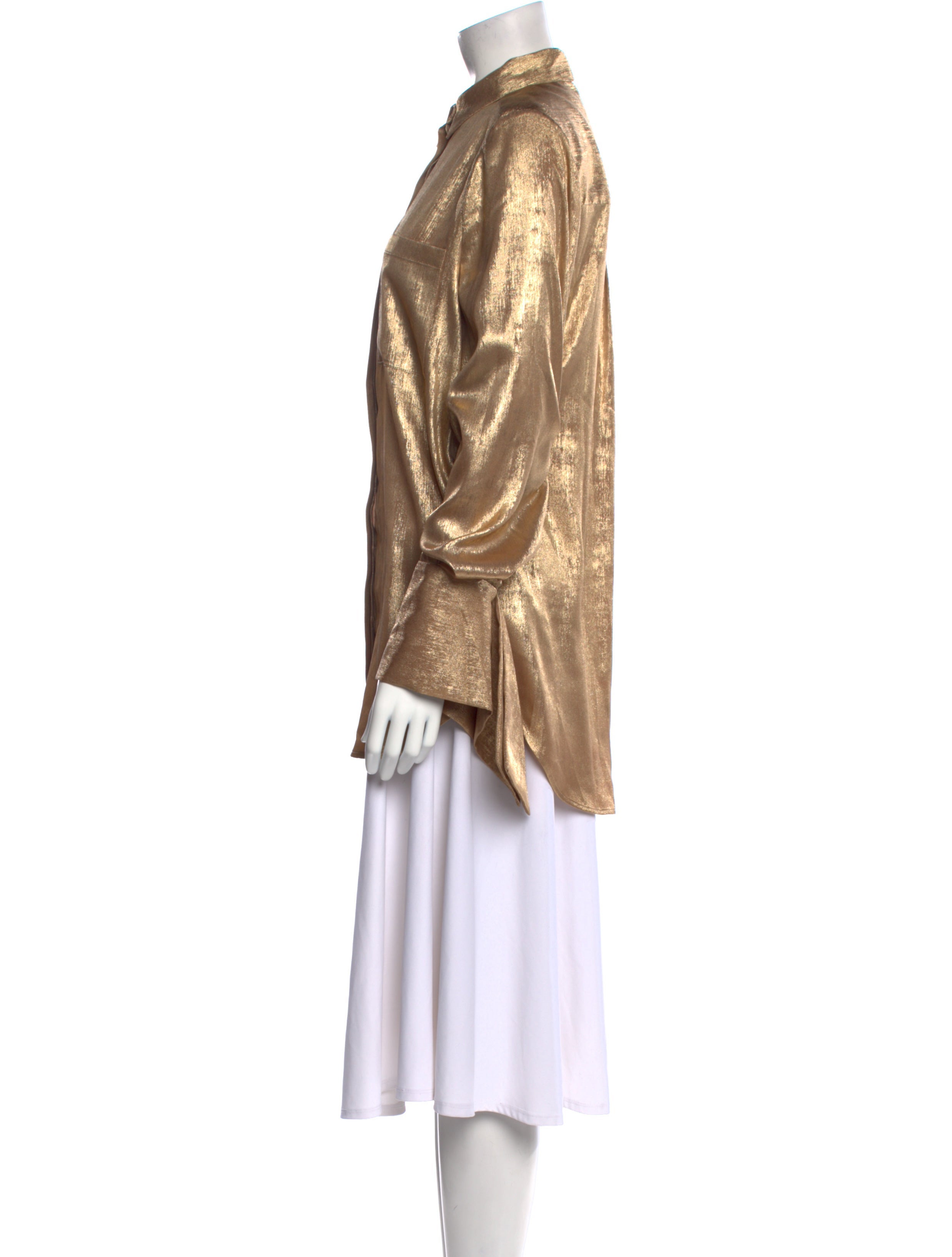 Acler Mock Neck Long Sleeve Button-Up Top w/ Tags