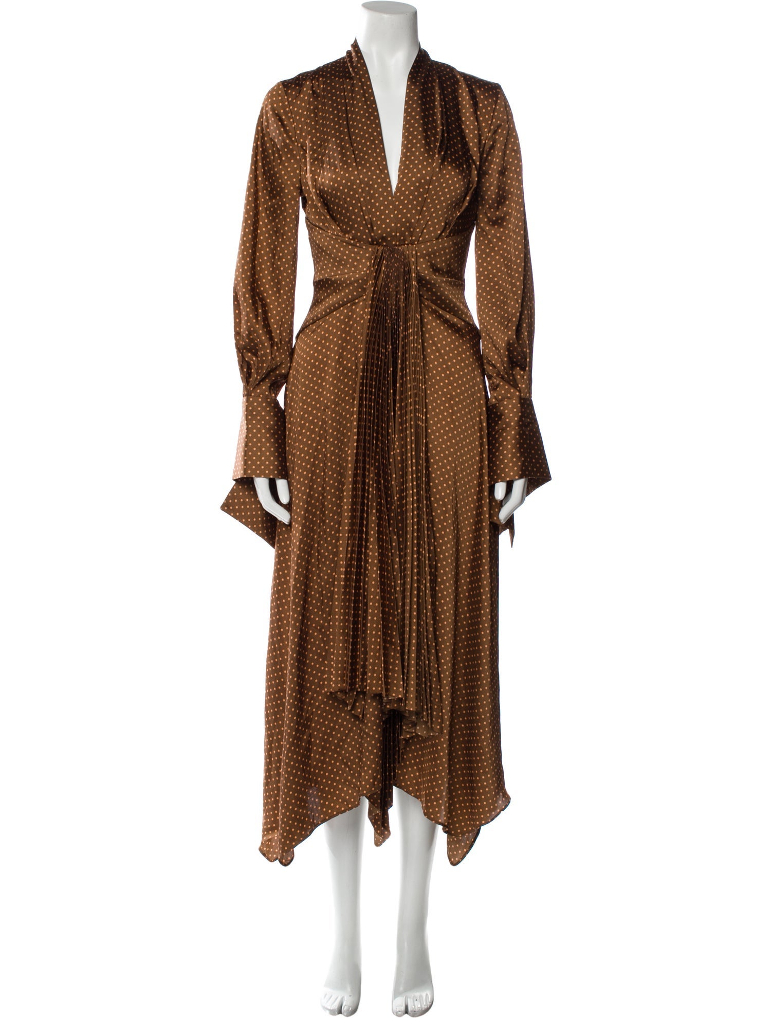 Acler Polka Dot Print Long Dress w/ Tags - Brown Dresses, Clothing -  WACLE25246 | The RealReal