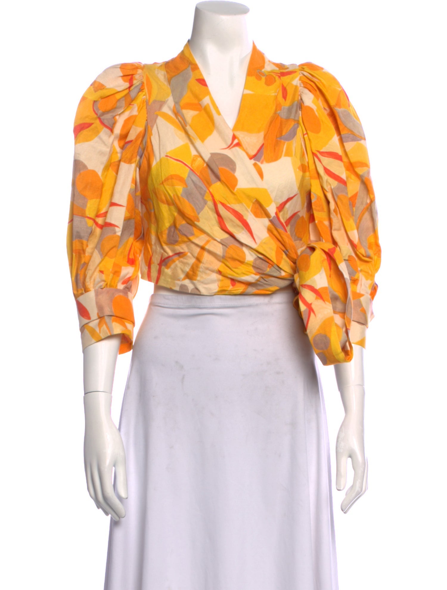 Acler Printed V-Neck Crop Top w/ Tags