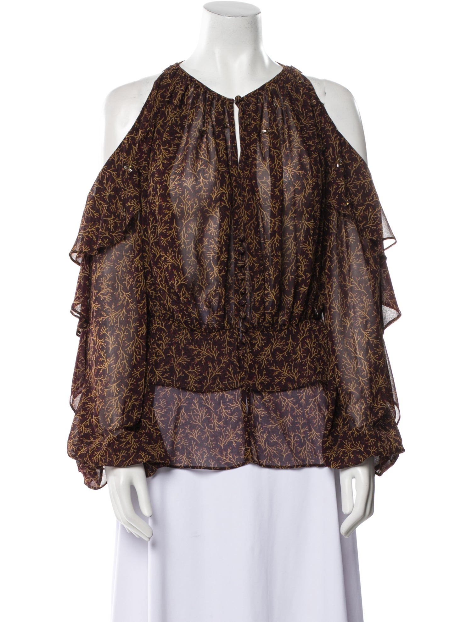 Acler Printed V-Neck Blouse