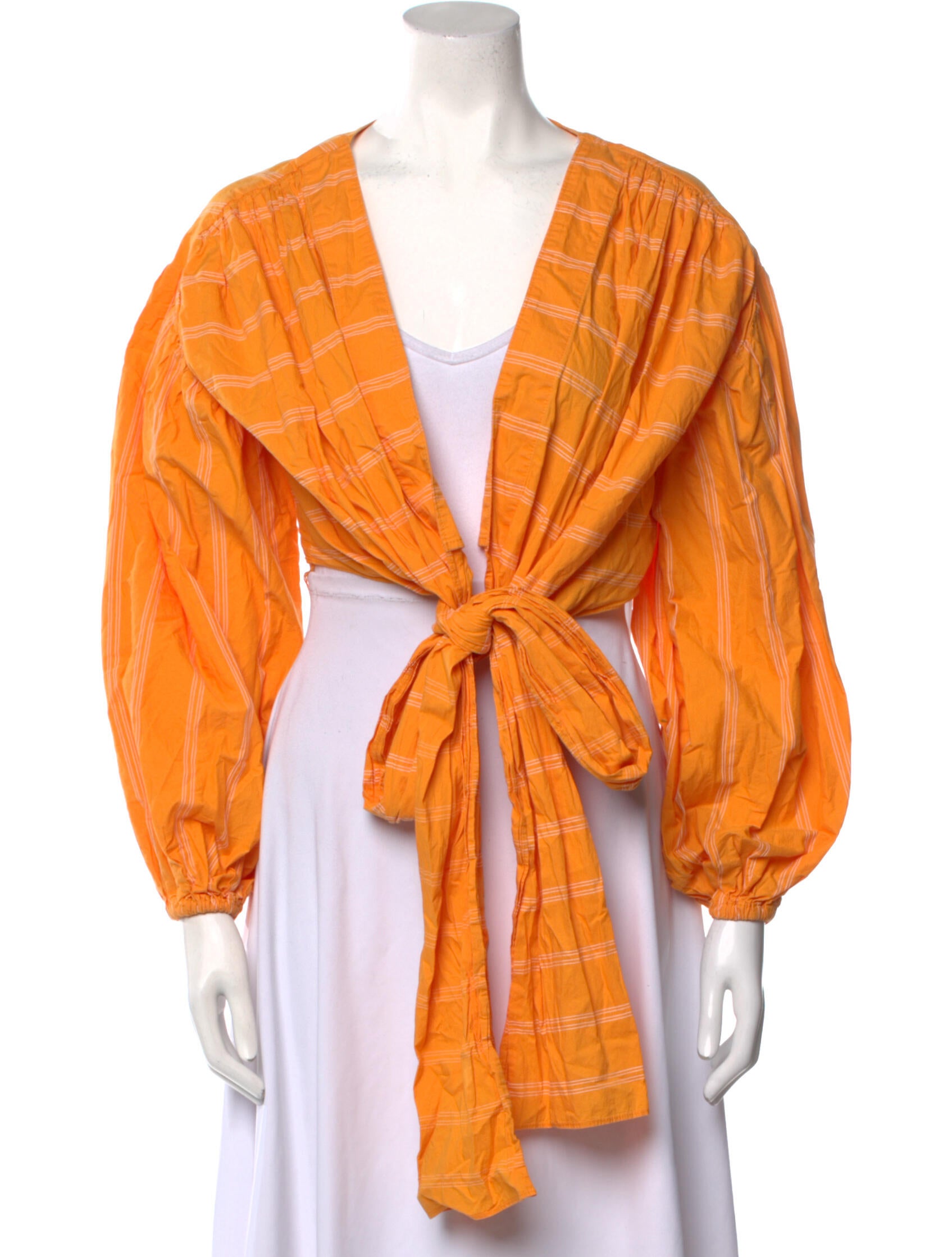 Acler Striped V-Neck Crop Top